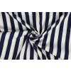 bavlna rezna pruhy navy modra