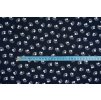 bavlnene platno bile kvitky s listky na modre 2 metr
