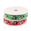 Vánoční rypsová stuha sněhulák šíře 25 mm (Balení 3 m, Varianta 1 červená)