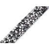 Prýmek s kamínky šíře 12 mm nažehlovací (Balení 9 m, Varianta 1 stříbrná)