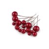 Kuličky / bobule na drátku ke tvoření Ø1-2 cm (Balení 1 sáček, Varianta 4 červená)