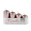 Adventní svíčky sestupné perleť Ø4 cm (Balení 1 sada, Varianta 2 stříbrná perleť)