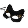 Karnevalová maska - škraboška sametová s glitry kočka (Balení 1 ks, Varianta 1 černá stříbrná)