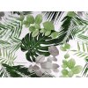 Bavlněná látka / plátno rostliny / listy (Balení 1 m, Varianta (1812) bílá zelená)