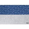 bavlna platno drobne bile kyticky na modre rub