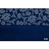 bavlnene platno bila krajka na tmave modre rub