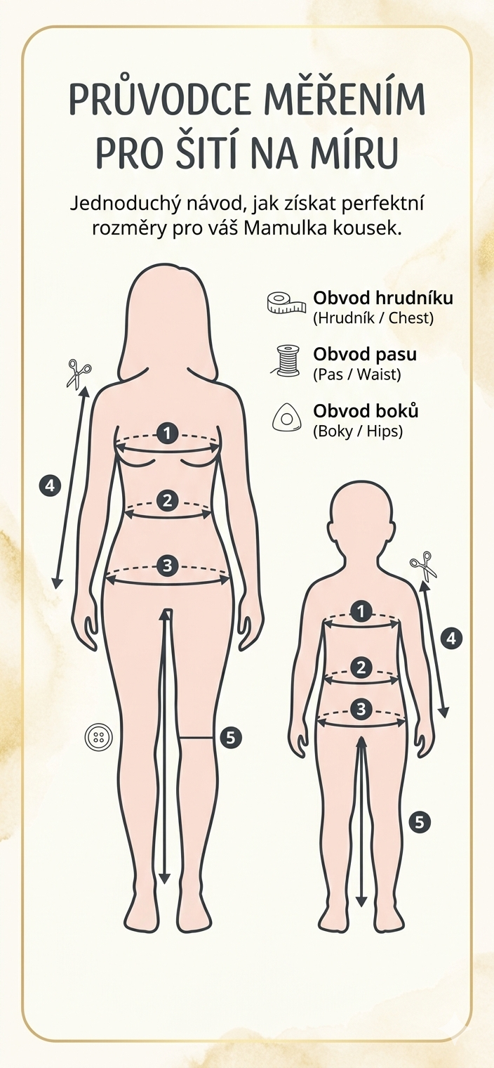 Jak se správně změřit: Průvodce pro šití na míru u Mamulky