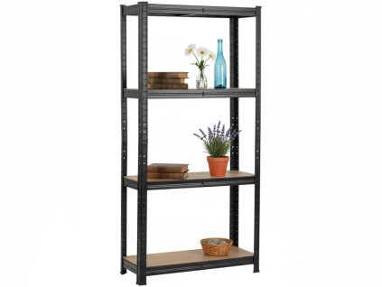 Lakkozott fém állvány Mamutex Standard 1500x700x300 mm - 4 polc, terhelhetőség 700 kg, fekete