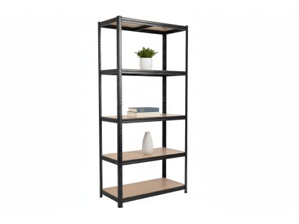 Lakkozott fém állvány Mamutex Standard 2000x900x600 mm - 5 polc, teherbírás 875 kg, fekete