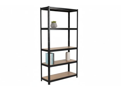 Lakkozott fém állvány Mamutex Standard 1800x900x400 mm - 5 polc, teherbírás 875 kg, fekete