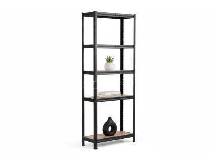 Lakkozott fém állvány Mamutex Standard 1800x700x300 mm - 5 polc, teherbírás 875 kg, fekete