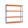 Lakkozott kék-narancssárga Mamutex Heavy polc 1800x1200x400 mm - 4 polc, teherbírás 2000 kg