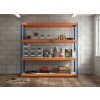 Lakkozott kék-narancssárga Mamutex Heavy polc 1800x1200x600 mm - 4 polc, teherbírás 2000 kg