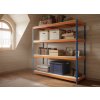 Lakkozott kék-narancssárga Mamutex Heavy polc 1800x1800x400 mm - 4 polc, terhelhetőség 2000 kg