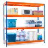 Lakkozott kék-narancssárga Mamutex Heavy polc 1800x1800x600 mm - 4 polc, teherbírás 2000 kg