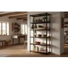 Lakkozott fém állvány Mamutex Standard 2200x900x500 mm - 6 polc, teherbírás 1050 kg, fekete