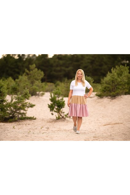 DÁMSKÉ ŠATY TRIPLE MAUVE/MOCCA (Velikost L)
