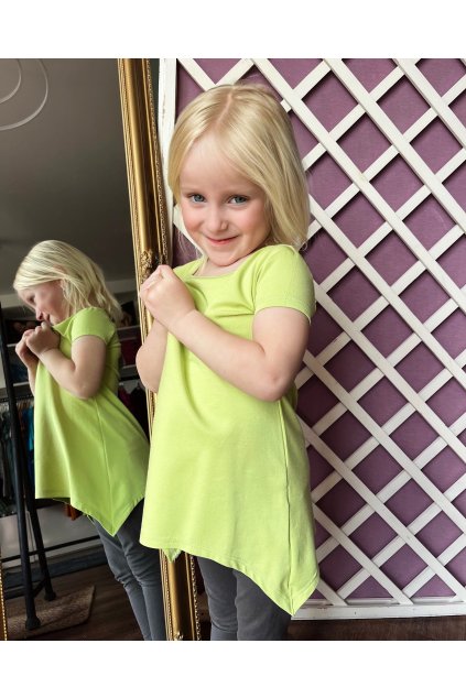 Dívčí šaty/tunika limets (Velikost 3-4 roky)