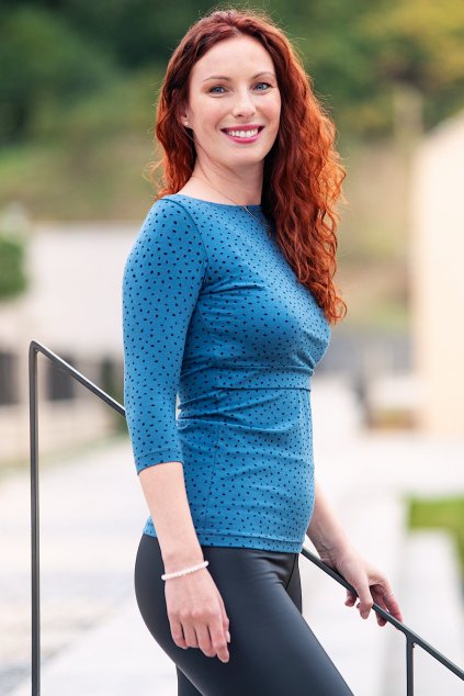 Adaptivní tričko Cindy RAINDROPS BLUE (Velikost L)