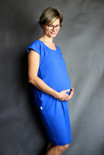 Těhotenské šaty Jennifer Oversize Oriclo (Barva Černá, Velikost L)