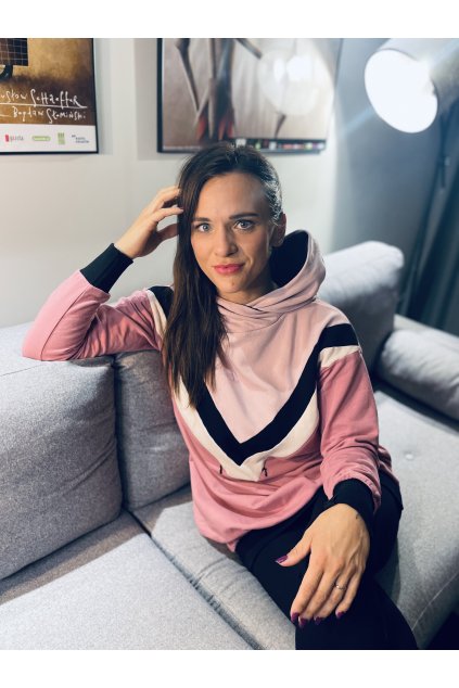 Dámská Kojicí mikina se skrytými zipy RETRO ATLANTIC (mikina vhodná na kojení i jako těhotenská) (Velikost Dámské XS/S)