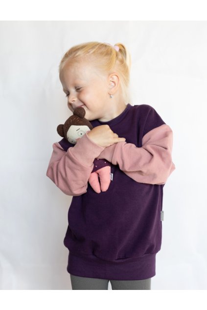 MIKINA ŠVESTKA MAUVE OVERSIZED (Velikost 110/116)