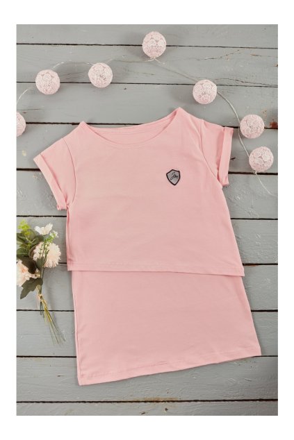 "KOMBINUJ" II. CROSS LIGHT PINK (krátký rukáv) - Maminka (POUZE VRCHNÍ DÍL) (Velikost Dám. S)