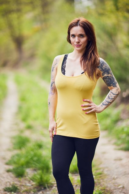 "KOMBINUJ" Tílko LEMON - Maminka (kojící - spodní díl) (Velikost Dámské S)