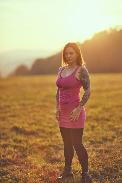 "KOMBINUJ" Tílko LONG RASPBERRY - Maminka (kojící - spodní díl) (Velikost Dámské S)