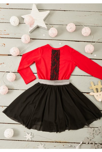"KOMBINUJ" Triko LACE RED ( dlouhý rukáv ) - Holčička (Velikost Dítě 74 - 80)
