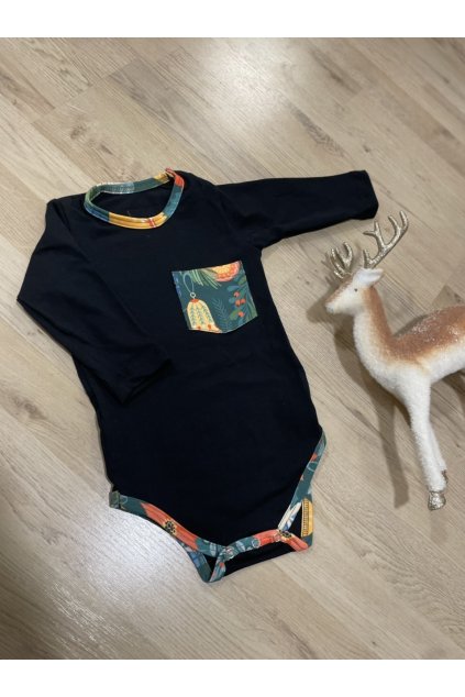 2021 Body CHRISTMAS TREE BLACK - chlapeček (Velikost Mimi 80)