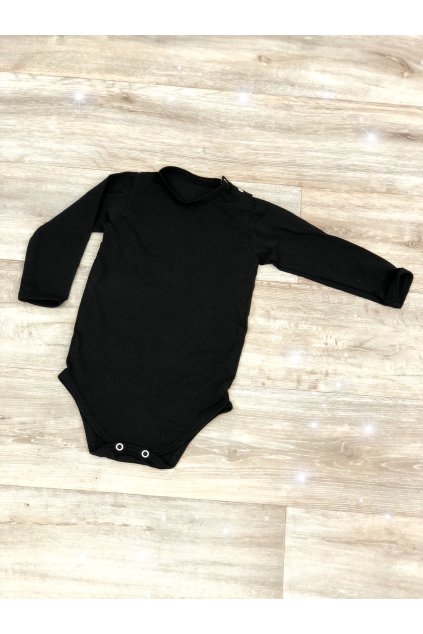 Body BASIC BLACK - Chlapeček (krátký nebo dlouhý rukáv) (Velikost Mimi 80, Delka-rukavu Krátký rukáv)