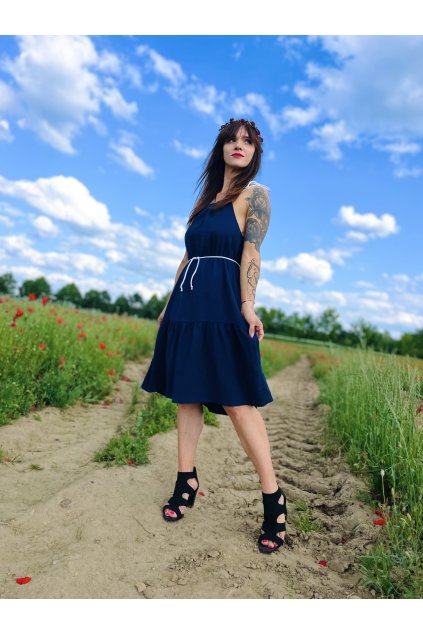 DÁMSKÉ Šaty DEMI LONG POSEIDON mušelín (Velikost Dámské XS/S)