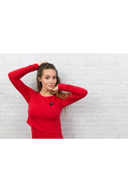 Kojící šaty RED krátká verze ( dlouhý rukáv ) - Maminka (Velikost Dám. XL)