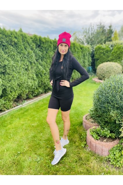 Kojící tričko BLACK na zavazování - Maminka (dlouhý rukáv) (Velikost Dámské S)