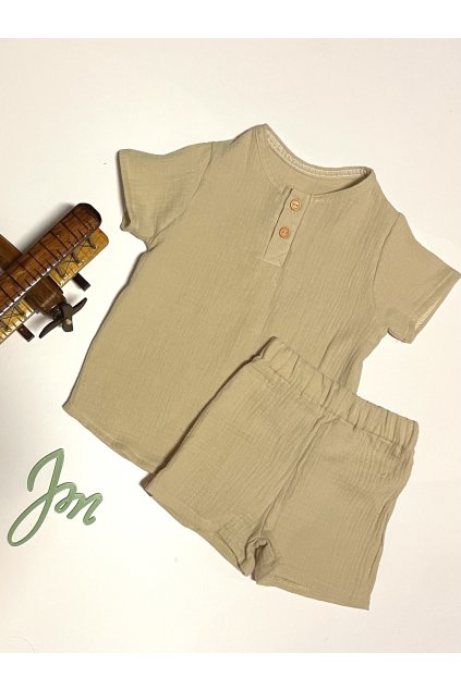 Mušelínkový set SCANDIC LIGHT BEIGE - Chlapeček (Velikost Dítě 134 - 140)