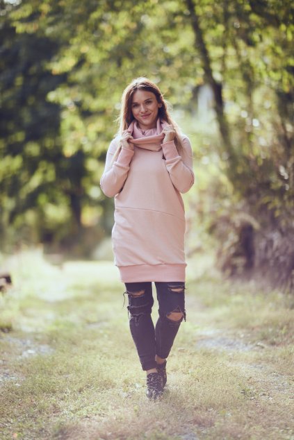 Prodloužená mikina ROLL UP Mia - Dámská (vhodné pro TĚHOTNÉ) (Velikost Dámské XL)