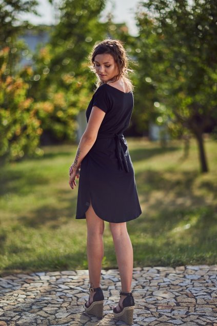 Šaty ALL IN 1 BLACK s cípama z úpletu - Maminka (Velikost Dámské XS/S)