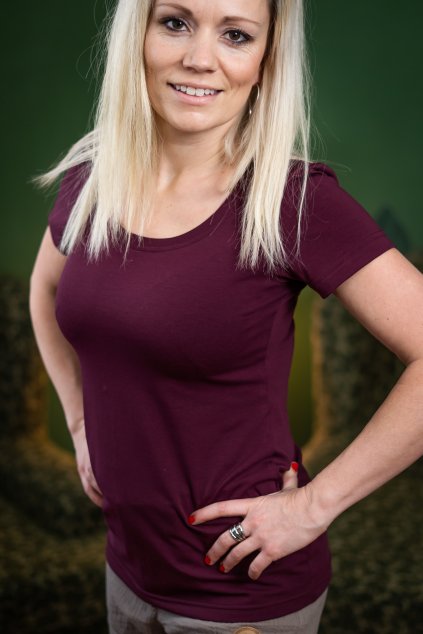 Dámské tričko basic BORDO (VELIKOST 34)