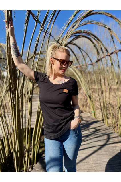 Dámské Triko LONG Love Black BEZ KAPSIČKY (krátký rukáv) (Velikost Dámské L/XL)