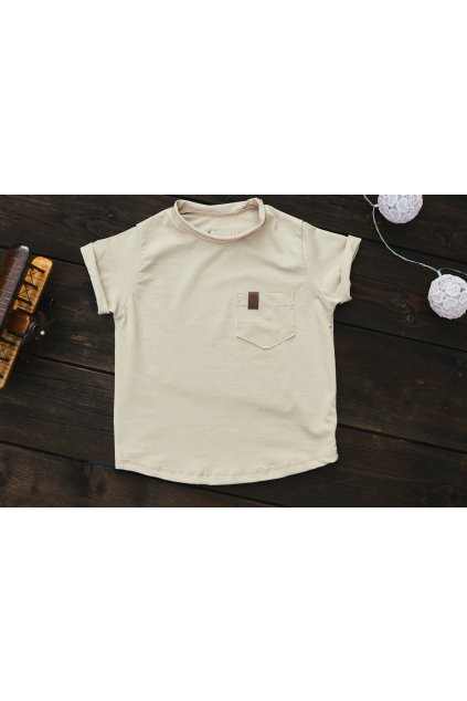 Triko NATURE Beige Organic - Chlapeček ( krátký rukáv ) (Velikost Dítě 74 - 80)