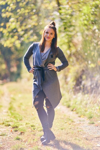 Zateplený cardigan WARMKEEPER GREY - Maminka (Velikost Dám. XS/S)