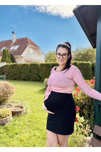 "KOMBINUJ" Light Pink na zavazování  DLOUHÝ RUKÁV - Maminka (POUZE VRCHNÍ DÍL) (Velikost Dámské S)