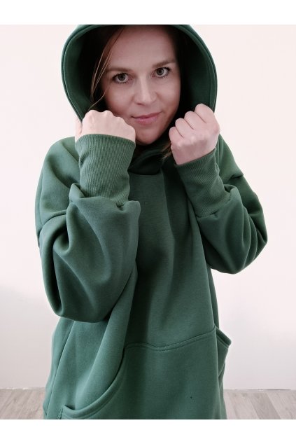 Mikina dámská WARM zelená (VELIKOST 34)