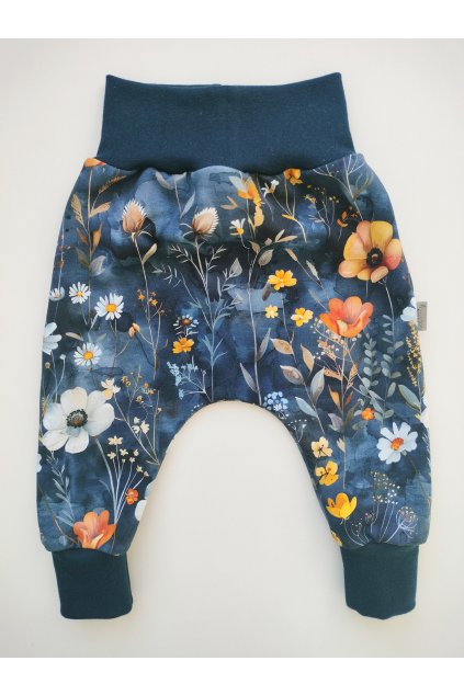 BAGGY TMAVĚMODRÁ LOUKA (Velikost 104/110)