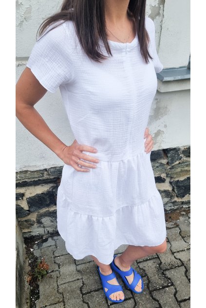 Dámské mušelínové BOHO šaty SNOW (VELIKOST 34)