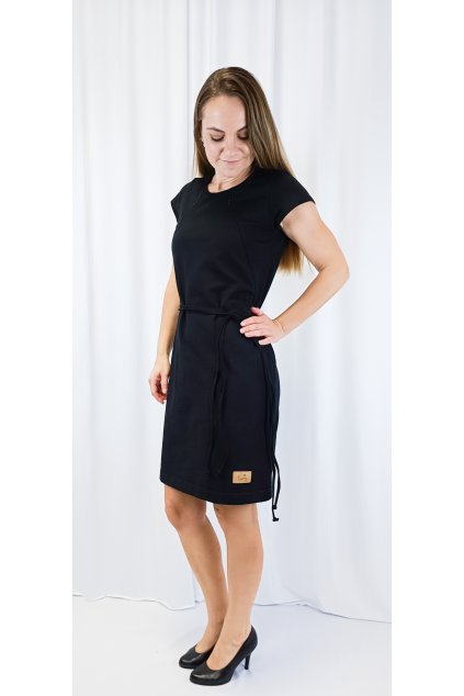 Šaty/tunika dámská BLACK kojicí (VELIKOST 46)