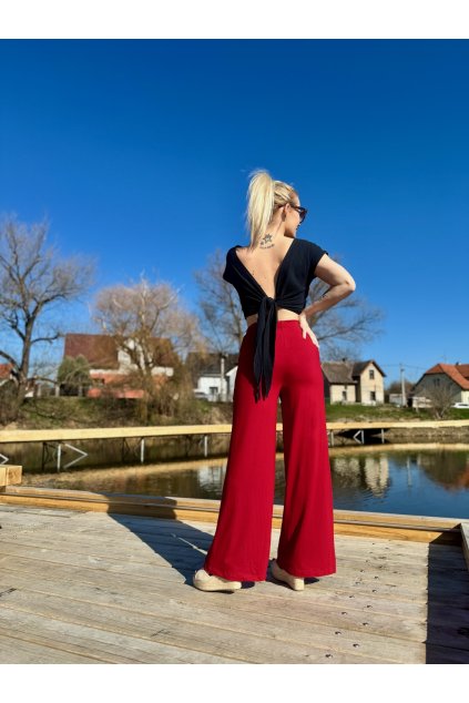 Dámské elegantní kalhoty BUSINESS KARMIN RED SHORT (Velikost Dámské S)