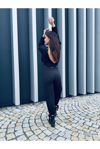 Dámské kalhoty s vysokými rozparky MOANA BLACK (Velikost Dámské S/M)