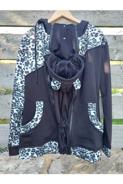 Nosicí mikina Jsem máma s kapucí Sněžný leopard Limitovaná edice (Velikost L)